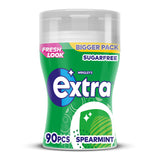 Wrigley's Extra Spearmint Chewing Gum Sugar Free Large Bottle 90 Pieces Snacks & Confectionery ASDA   