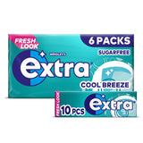 Wrigley's Extra Cool Breeze Chewing Gum Sugar Free Multipack 6 x 10 Pieces Snacks & Confectionery ASDA   