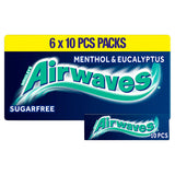 Wrigley's Airwaves Menthol & Eucalyptus Chewing Gum Sugar Free Multipack 6 x 10 Pieces Snacks & Confectionery ASDA Title  