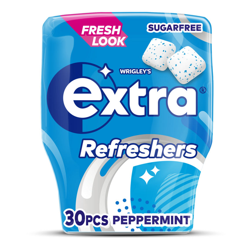 Wrigley's Extra Refreshers Peppermint Sugar Free Chewing Gum Bottle Snacks & Confectionery ASDA   
