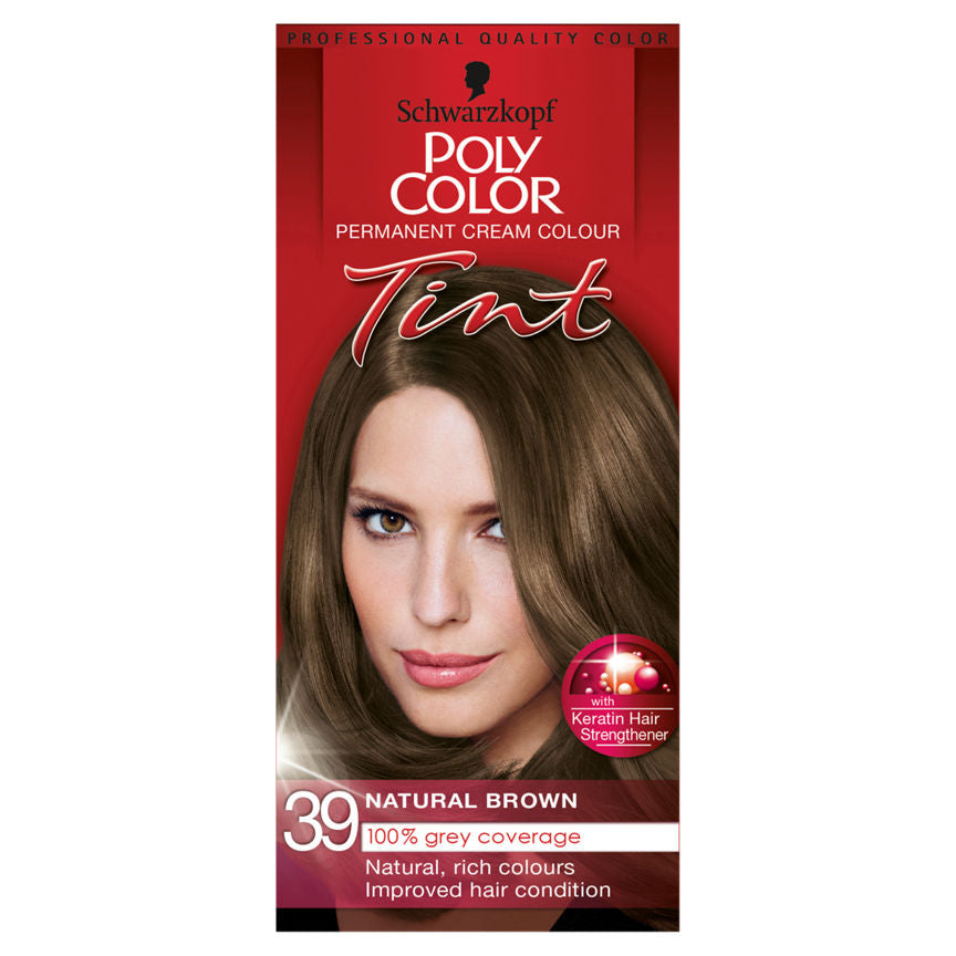 Schwarzkopf Poly Color Permanent Cream Colour Tint Natural Brown 39 Hair Colourants & Dyes ASDA   