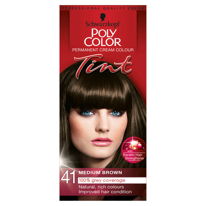 Schwarzkopf Poly Color Permanent Cream Colour Tint Medium Brown 41