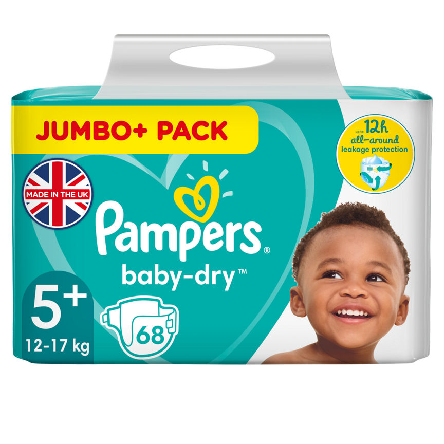 Pampers Baby-Dry Size 5+ Nappies Jumbo+ Pack