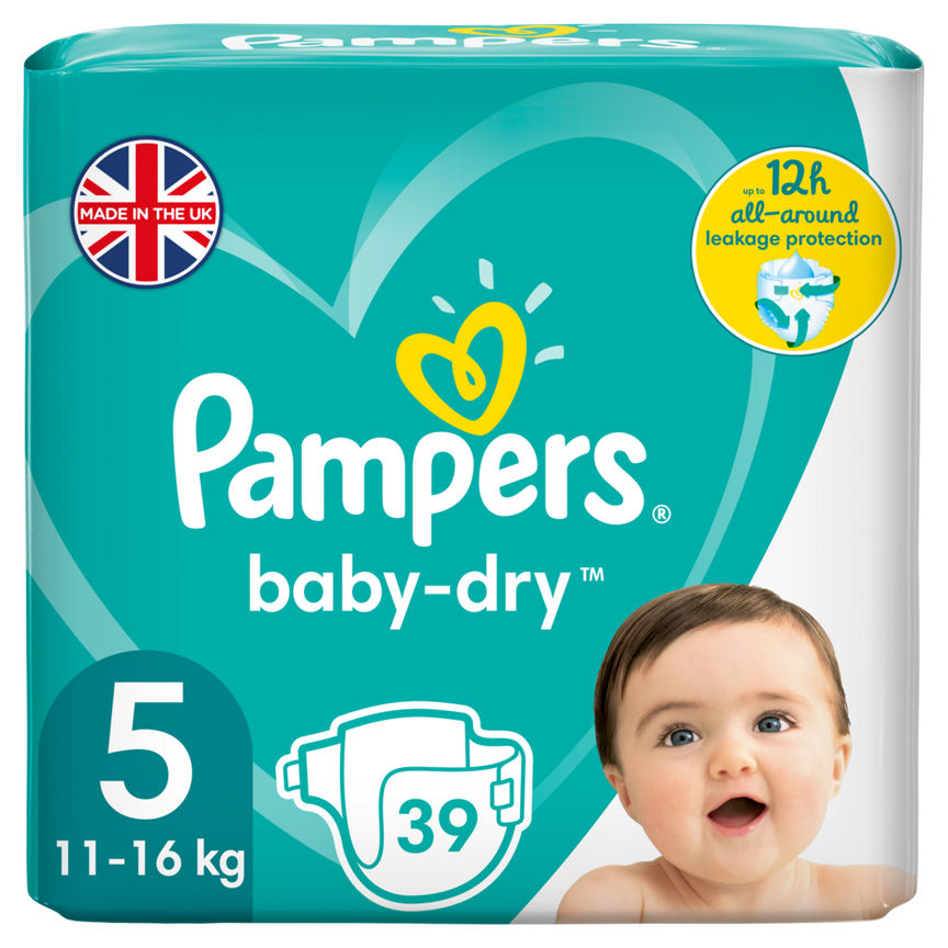 Pampers Baby-Dry Size 5 Nappies Essential Pack GOODS ASDA   