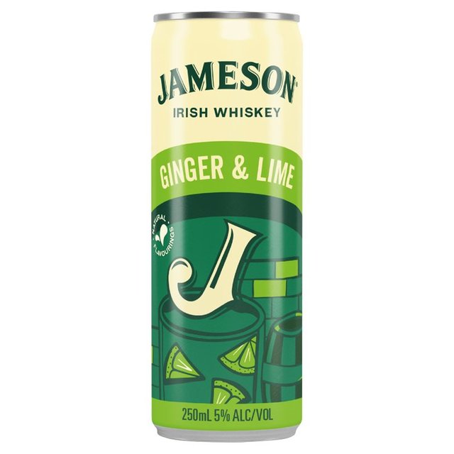 Jameson Irish Whiskey Ginger Ale & Lime Pre-Mixed Can GOODS M&S Default Title  