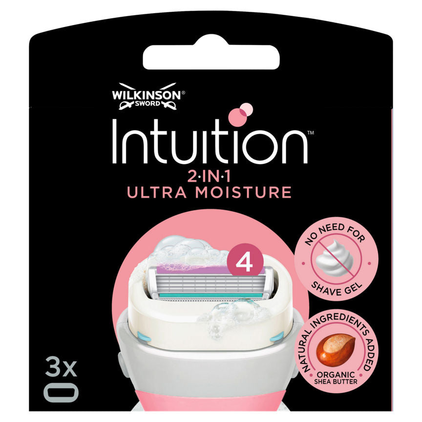 Wilkinson Sword Intuition Ultra Moisture Women's Razor Blades x3 Women's Toiletries Boots   