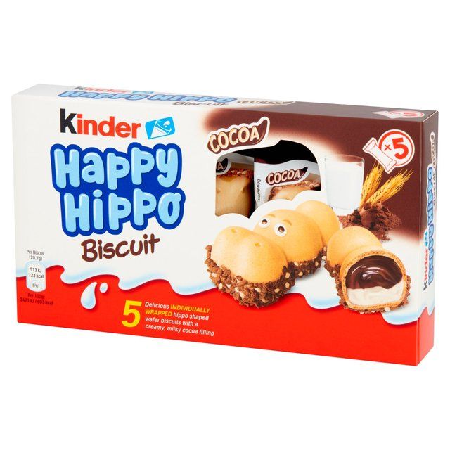 Kinder 5 Happy Hippo Milk & Cocoa Cream Biscuits