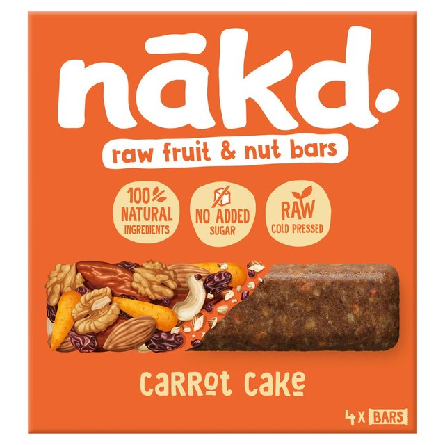 Nakd Carrot Cake Fruit & Nut Bars Food Cupboard M&S   