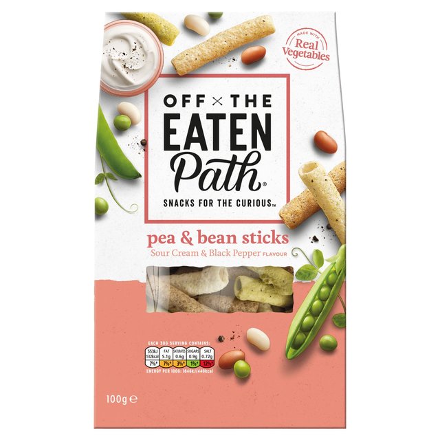 Off The Eaten Path Sour Cream Pea & Bean Sticks Crisps, Nuts & Snacking Fruit M&S   