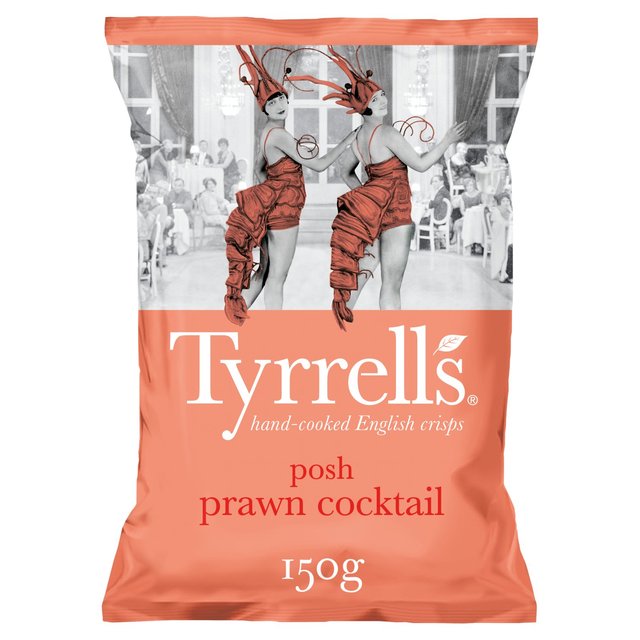 Tyrrells Posh Prawn Cocktail Sharing Crisps Food Cupboard M&S   