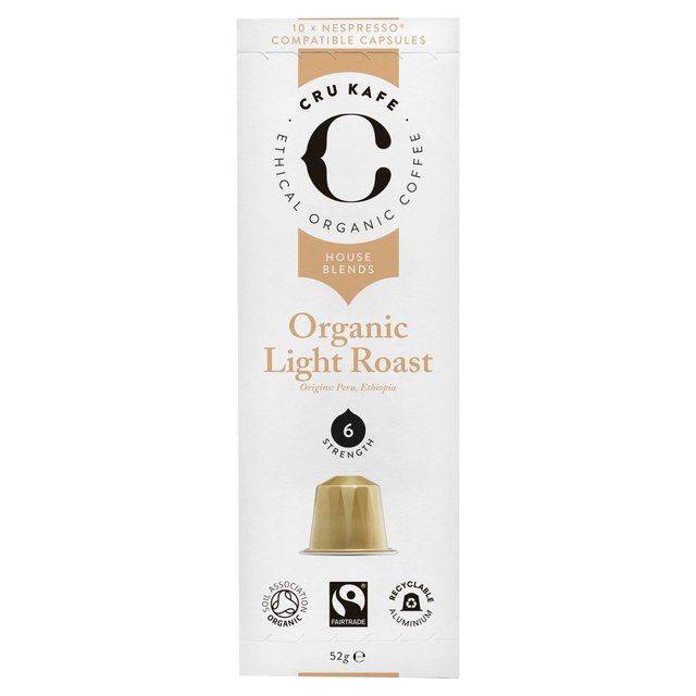 CRU Kafe Organic Light Roast Nespresso Compatible Coffee Capsules