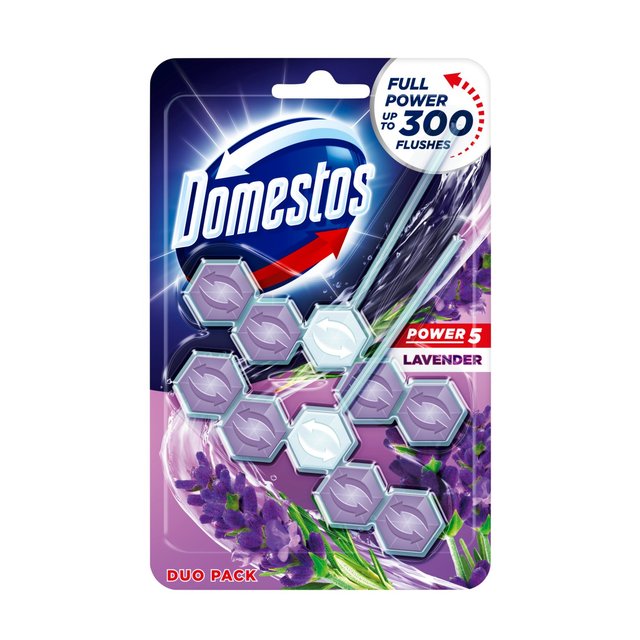 Domestos Power 5 Toilet Rim Block Lavender Bathroom M&S   