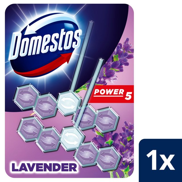 Domestos Power 5 Toilet Rim Block Lavender Bathroom M&S   