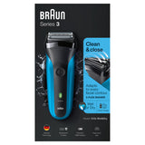 Braun Series 3 310 Electric Shaver, Wet & Dry Razor for Men, Black/Blue GOODS ASDA   