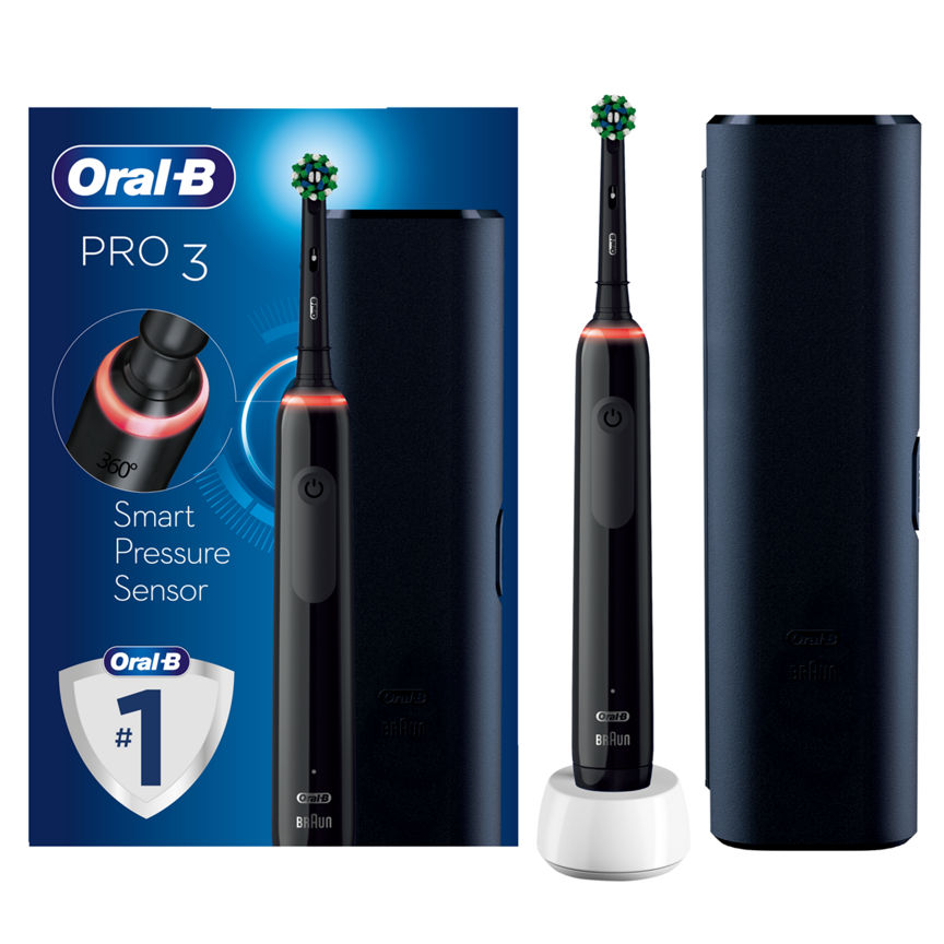 Oral-B Pro 3 - 3500 - Black Electric Toothbrush Designed By Braun