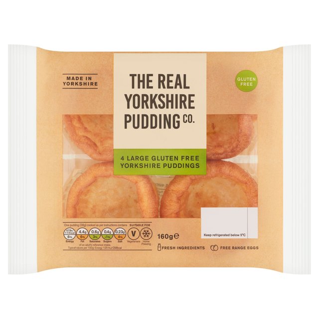 The Real Yorkshire Pudding Co. 4 Large Gluten Free Yorkshire Puddings