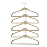 H&L Russel Set of 5 Taupe Velvet Hangers General Household M&S   