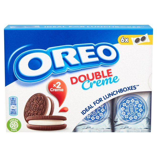 Oreo Double Creme Chocolate Sandwich Biscuit Lunchbox 6 Pack