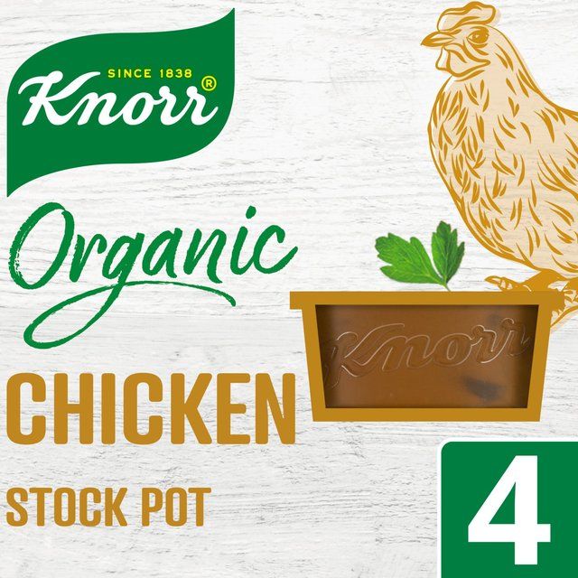 Knorr 4 Organic Chicken Stock Pot Food Cupboard M&S Default Title  