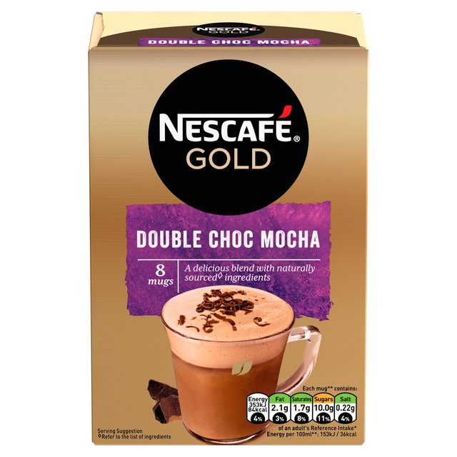 Nescafe Gold Double Choca Mocha Instant Coffee 8 Sachets Tea M&S Default Title  