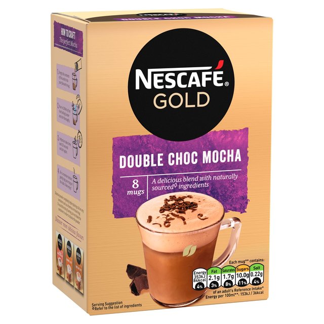 Nescafe Gold Double Choca Mocha Instant Coffee 8 Sachets Tea M&S   