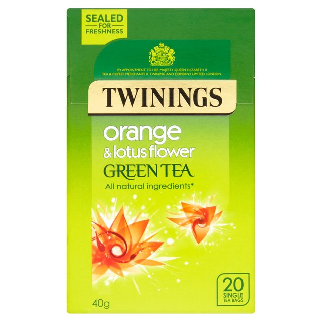 Twinings Orange & Lotus Flower Green Tea, 20 Tea Bags