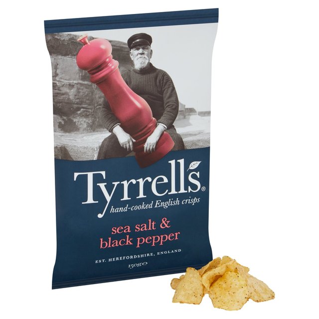 Tyrrells Sea Salt & Black Pepper Sharing Crisps Food Cupboard M&S   