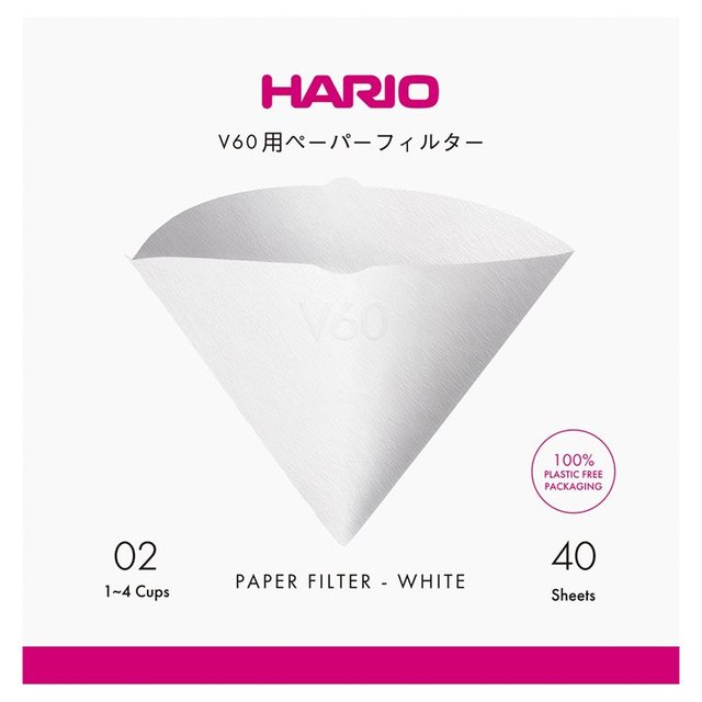 Hario V60 Filter Paper White 02 Dripper 40 pack Tea M&S Default Title  