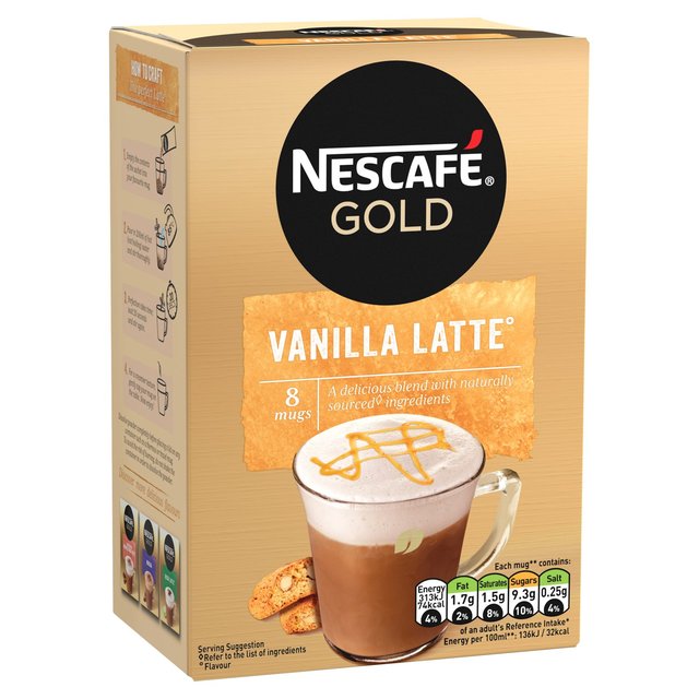 Nescafe Gold Vanilla Latte Instant Coffee 8 Sachets