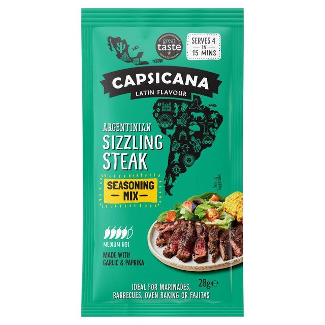 Capsicana Argentinian Garlic and Paprika Fajita Seasoning Mix Medium/Hot Food Cupboard M&S   