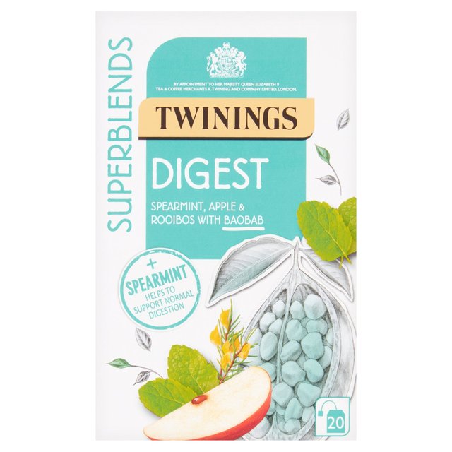 Twinings Superblends Digest with Spearmint, Apple and Rooibos Tea M&S   