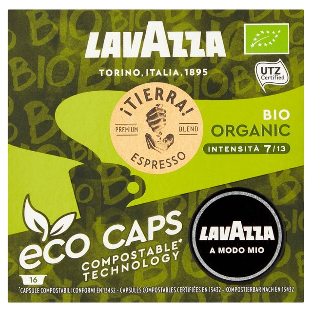 Lavazza A Modo Mio Compostable Tierra Organic Coffee Capsules