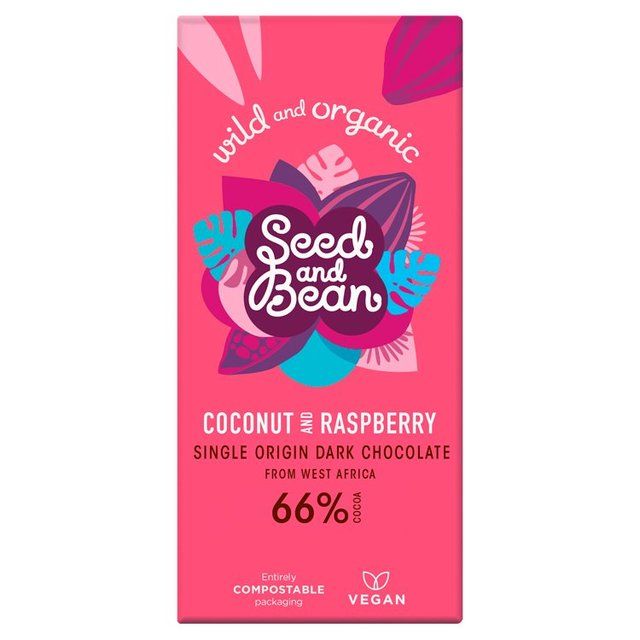 Seed & Bean Organic Sao Tome Dark Choc 66% Coconut & Raspberry Perfumes, Aftershaves & Gift Sets M&S Default Title  