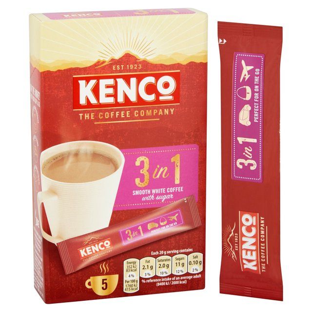 Kenco 3 in 1 Smooth White Instant Coffee with Sugar Sachets Tea M&S   