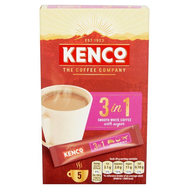 Kenco 3 in 1 Smooth White Instant Coffee with Sugar Sachets Tea M&S   