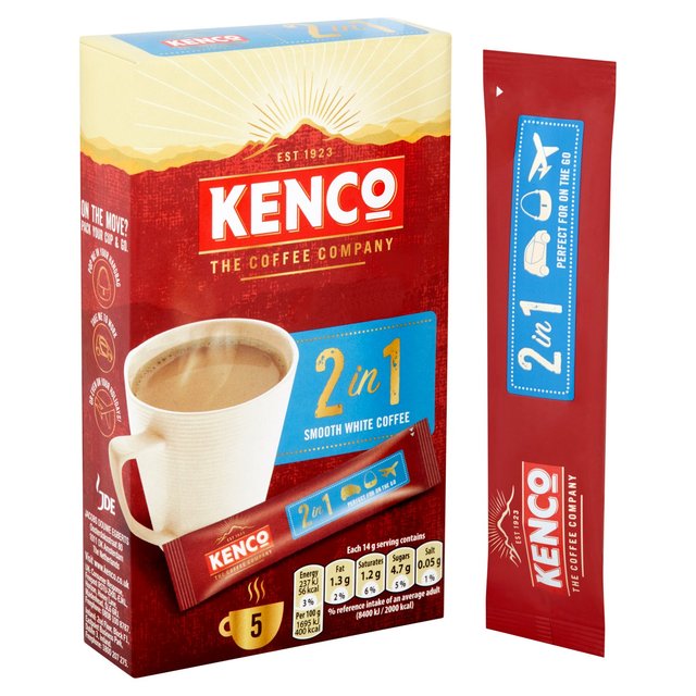 Kenco 2 in 1 Smooth White Instant Coffee Sachets Tea M&S   