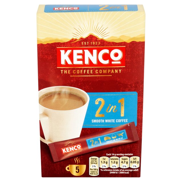 Kenco 2 in 1 Smooth White Instant Coffee Sachets Tea M&S   