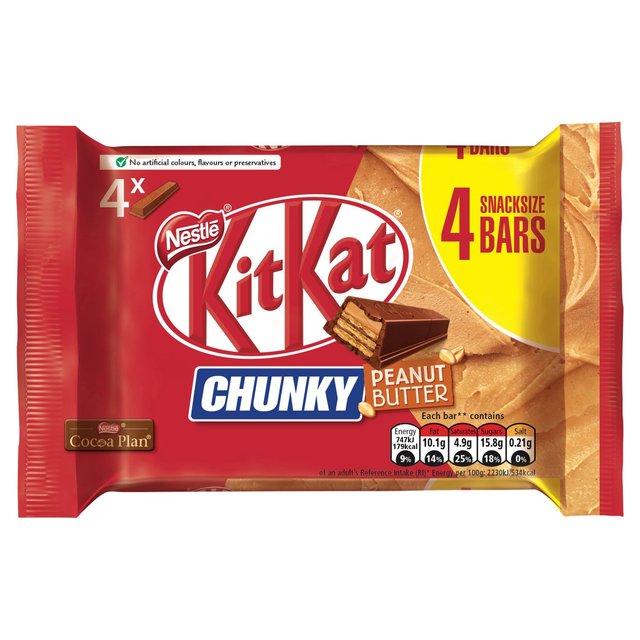 KitKat Chunky Peanut Butter Chocolate Bar Multipack Food Cupboard M&S Default Title  