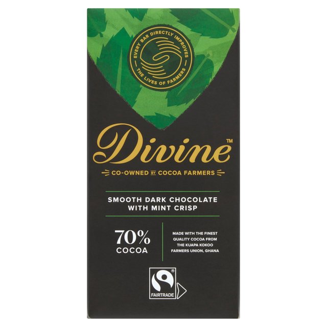 Divine 70% Dark Chocolate with Mint Crisp Sweets M&S Title  