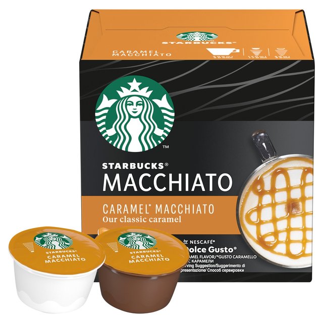 STARBUCKS Caramel Macchiato Coffee Pods by NESCAFE Dolce Gusto Tea M&S   