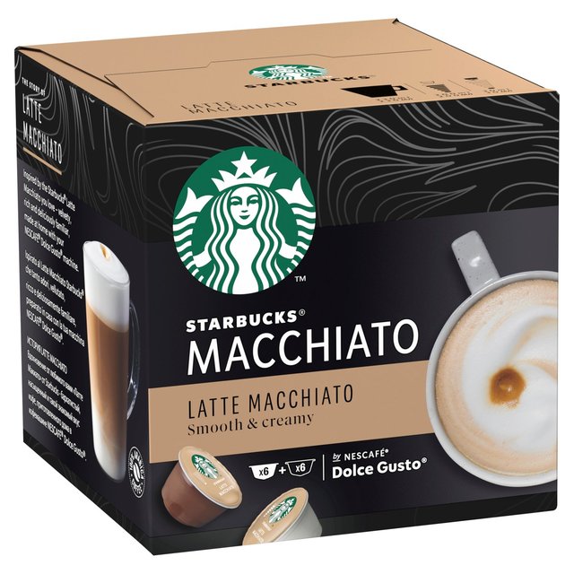 STARBUCKS Latte Macchiato Coffee Pods by NESCAFE Dolce Gusto Tea M&S   