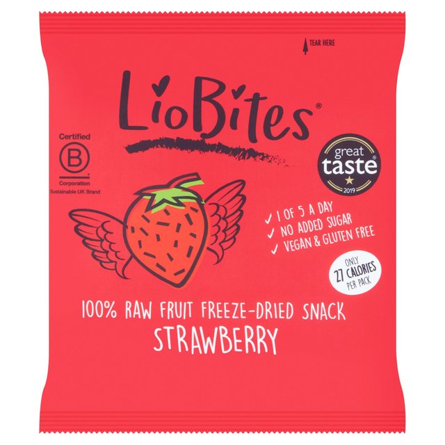 LioBites Freeze Dried Strawberry Crisps Crisps, Nuts & Snacking Fruit M&S Default Title  