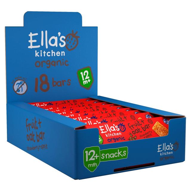 Ella's Kitchen Strawberry & Apple Organic Oat Bars, 12 mths+ Multipack - McGrocer