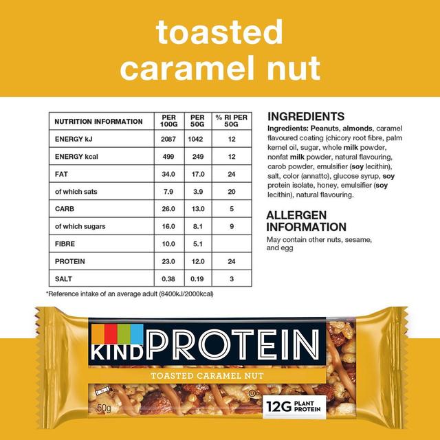 KIND Protein Toasted Caramel Nut Snack Bar Cereals M&S   