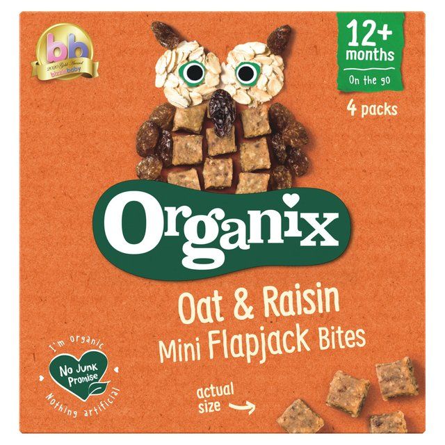 Organix Oat & Raisin Organic Mini Flapjack Bites, 12 mths+ Multipack Food Cupboard M&S Default Title  