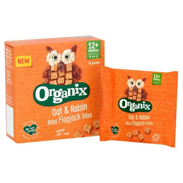 Organix Oat & Raisin Organic Mini Flapjack Bites, 12 mths+ Multipack Food Cupboard M&S   