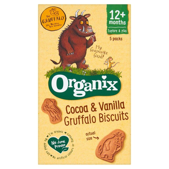 Organix Cocoa & Vanilla Organic Gruffalo Biscuits, 12 mths+ Multipack Food Cupboard M&S Default Title  