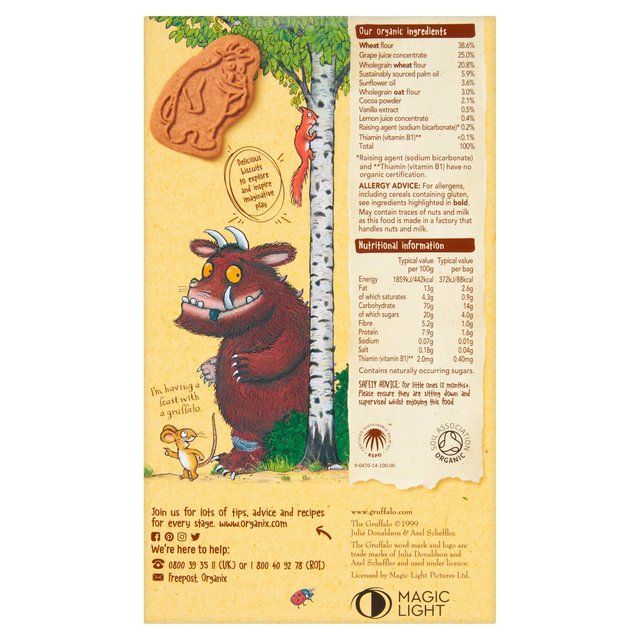 Organix Cocoa & Vanilla Organic Gruffalo Biscuits, 12 mths+ Multipack