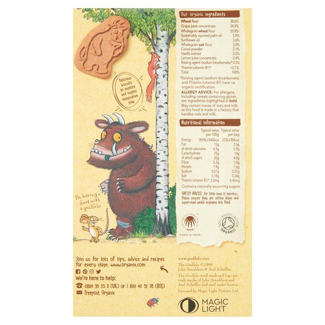 Organix Cocoa & Vanilla Organic Gruffalo Biscuits, 12 mths+ Multipack Food Cupboard M&S   