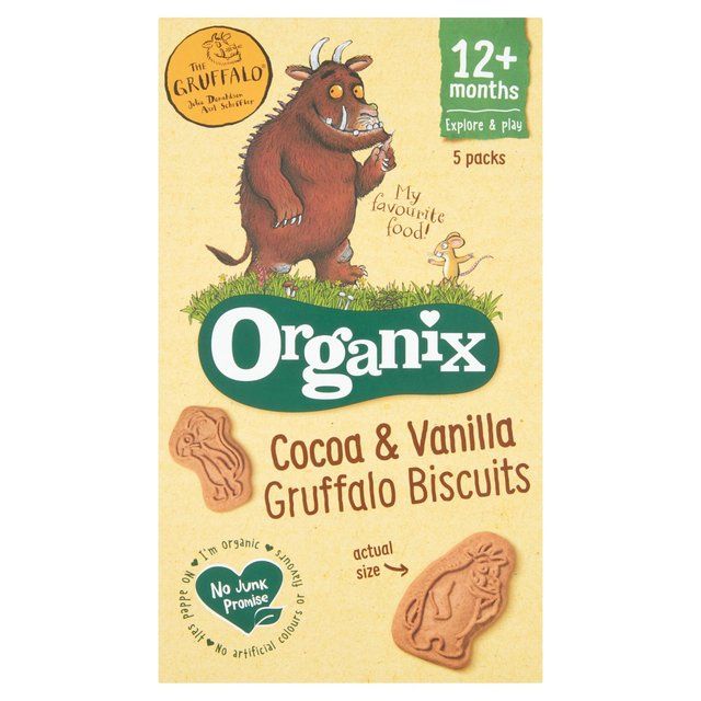 Organix Cocoa & Vanilla Organic Gruffalo Biscuits, 12 mths+ Multipack Food Cupboard M&S   